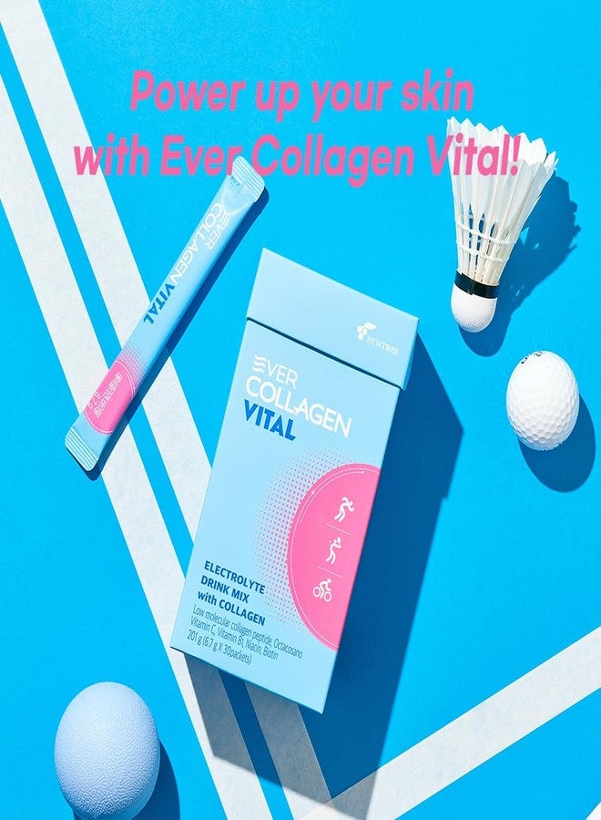 EVER COLLAGEN Vital Hydration Electrolytes Powder Drink Mix Single Serve 1,000mg Collagen Sugar Free Supplement, Vitamins Biotin B1 Niacin Fast Rehydration Endurance Recovery Energy Boost 30 Packets - Image 3