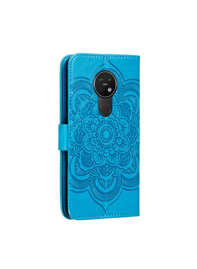 اس-توب جراب لهاتف نوكيا 7.2، جراب جلدي أفقي قابل للطي بنقش ماندالا مع حامل وفتحات للبطاقات ومحفظة وإطار صورة وحبل تعليق - Image 3