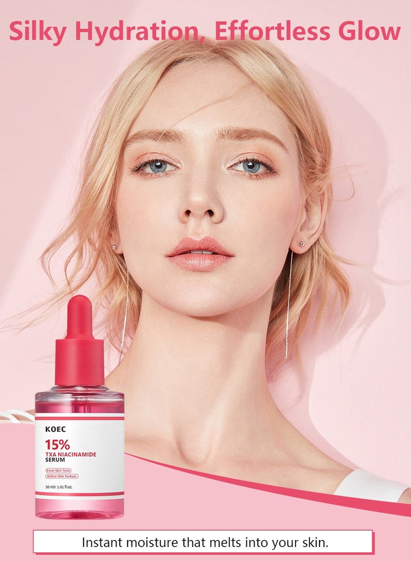 ك أو إي سي سيروم الوجه المُشرق TXA+Niacinamide بتركيز 15% للعناية بالبقع بعد الاستخدام، مُتكامل للعناية اليومية بالبشرة | 30 مل - Image 4