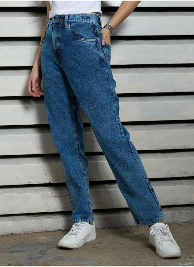 HIGH STAR Women’s Slim Mom Indigo Jeans – Fashionable and Comfortable  - Image 2