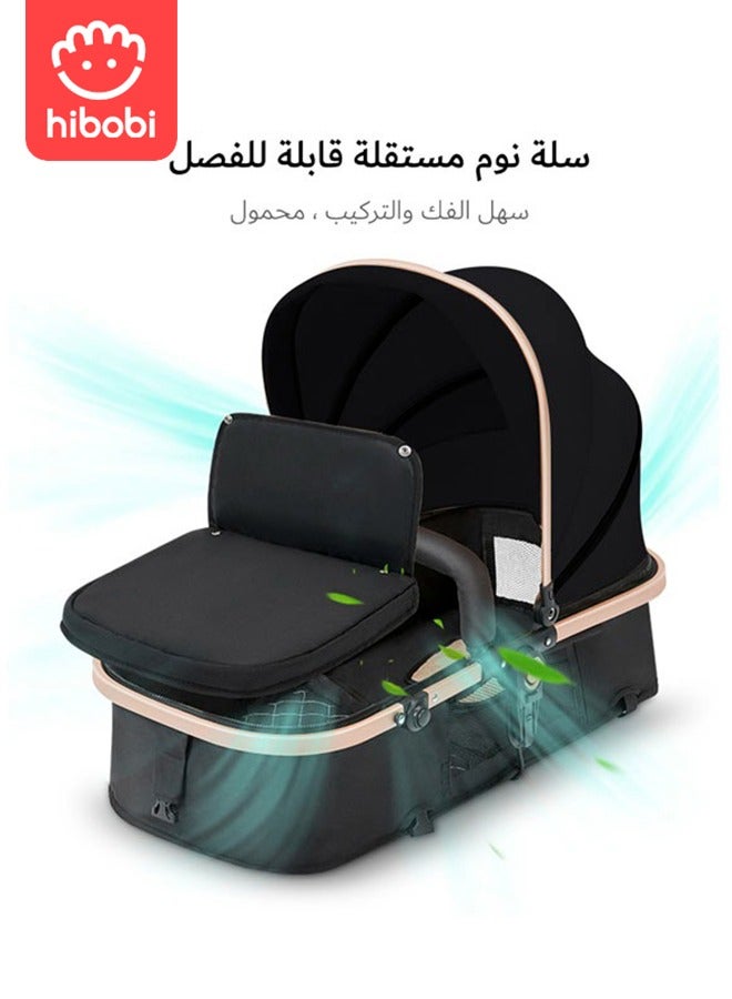 hibobi Baby Stroller Can Sit And Lie Down Lightweight Foldable Shock-absorbing Two-way Newborn Baby Stroller - Image 3