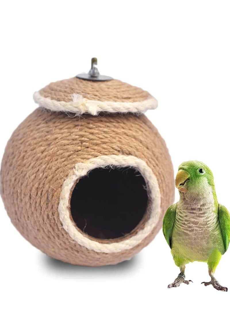 RATSAW - Straw Bird Nest Reusable Grass Woven Parakeet Breeding Cave Parrot Hatching House for Rabbit Bunny Dove Canary or Cockatiel - Image 1