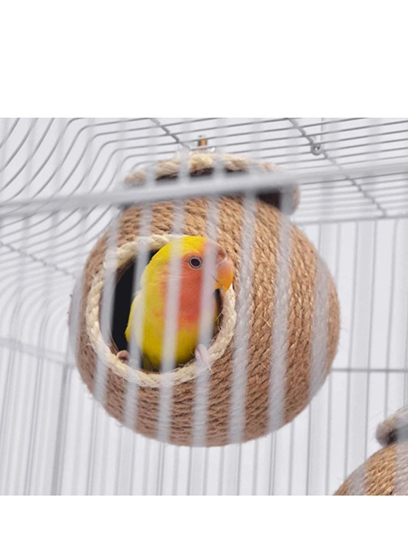 RATSAW - Straw Bird Nest Reusable Grass Woven Parakeet Breeding Cave Parrot Hatching House for Rabbit Bunny Dove Canary or Cockatiel - Image 1