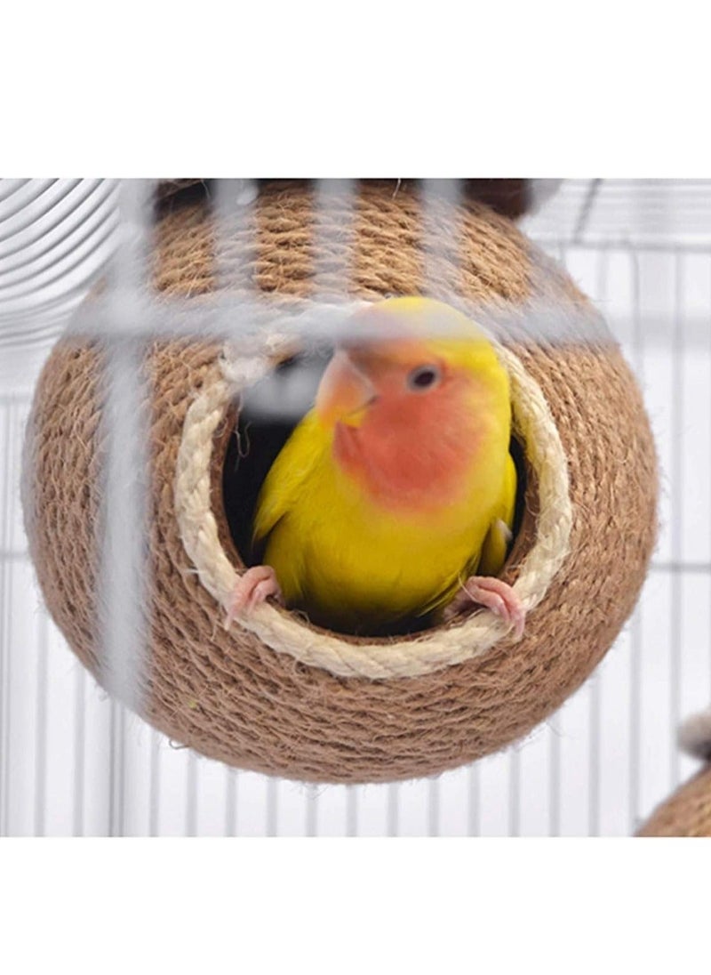 RATSAW - Straw Bird Nest Reusable Grass Woven Parakeet Breeding Cave Parrot Hatching House for Rabbit Bunny Dove Canary or Cockatiel - Image 1