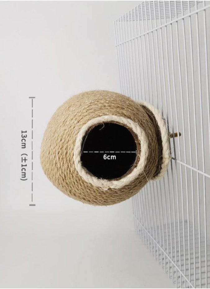 RATSAW - Straw Bird Nest Reusable Grass Woven Parakeet Breeding Cave Parrot Hatching House for Rabbit Bunny Dove Canary or Cockatiel - Image 1