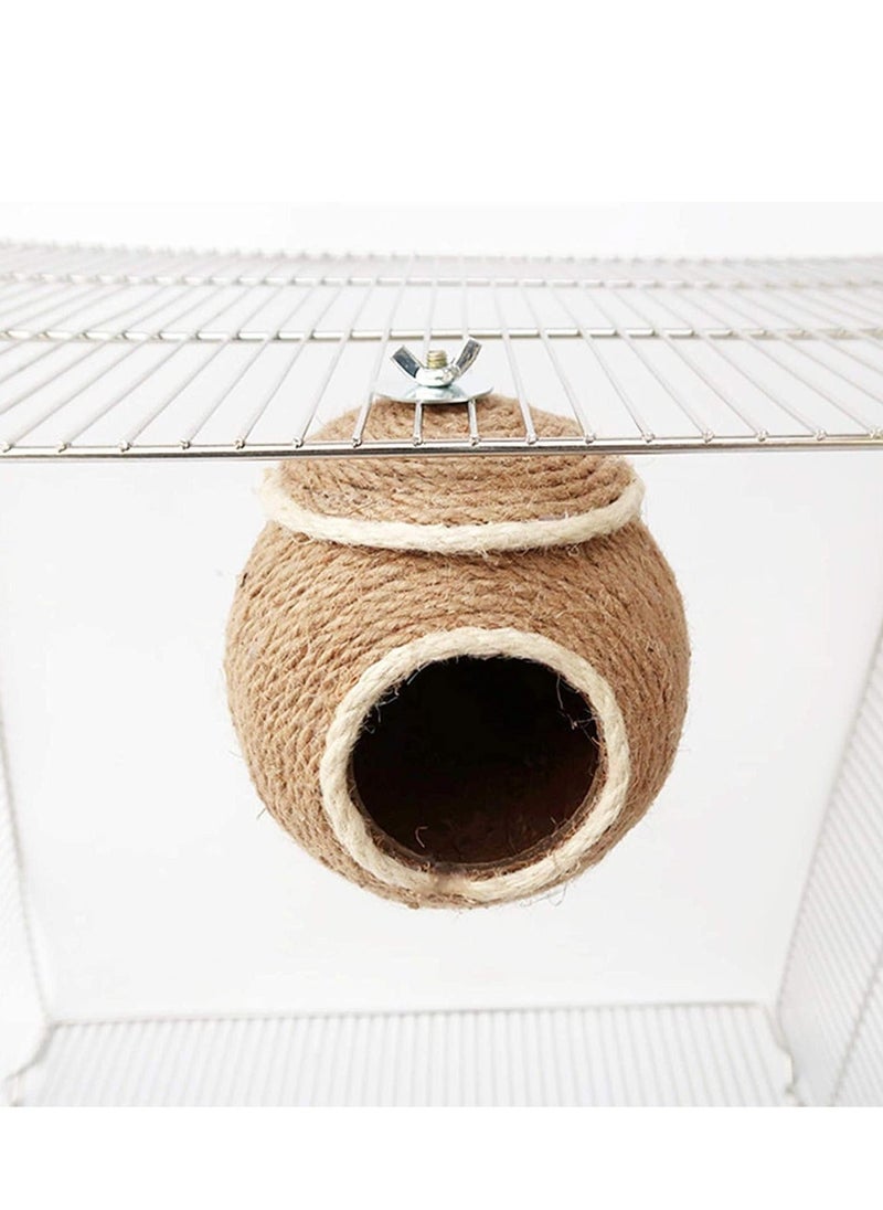 RATSAW - Straw Bird Nest Reusable Grass Woven Parakeet Breeding Cave Parrot Hatching House for Rabbit Bunny Dove Canary or Cockatiel - Image 1