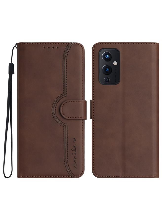 اس-توب جراب لهاتف OnePlus 9 من الجلد بنمط قلب - Image 1