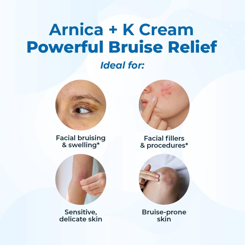 VitaMedica Arnica Cream - Arnica Montana + Vitamin K Oxide Bruise Cream - Sensitive Skin Formula - Undereye - 0.5 ounces - Image 2