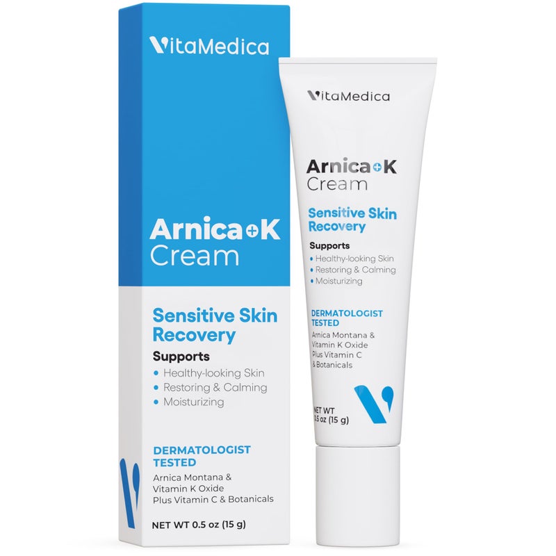 VitaMedica Arnica Cream - Arnica Montana + Vitamin K Oxide Bruise Cream - Sensitive Skin Formula - Undereye - 0.5 ounces - Image 1