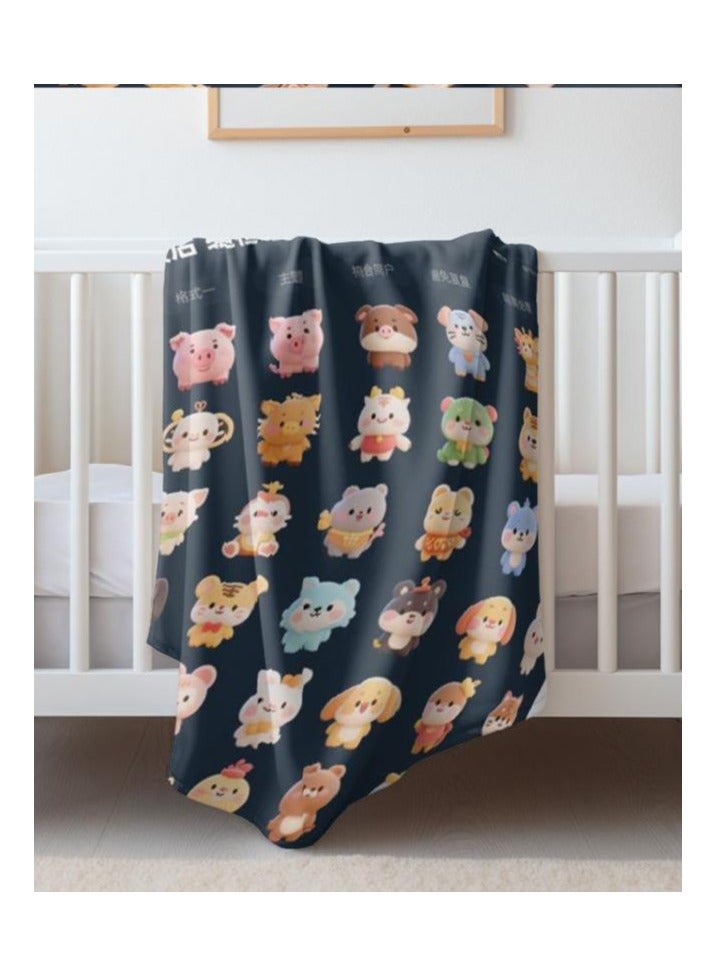 general Children's or student cartoon flannel thin blanket (warm and comfortable, suitable for sleep, games) 100cm*150cm - Image 1