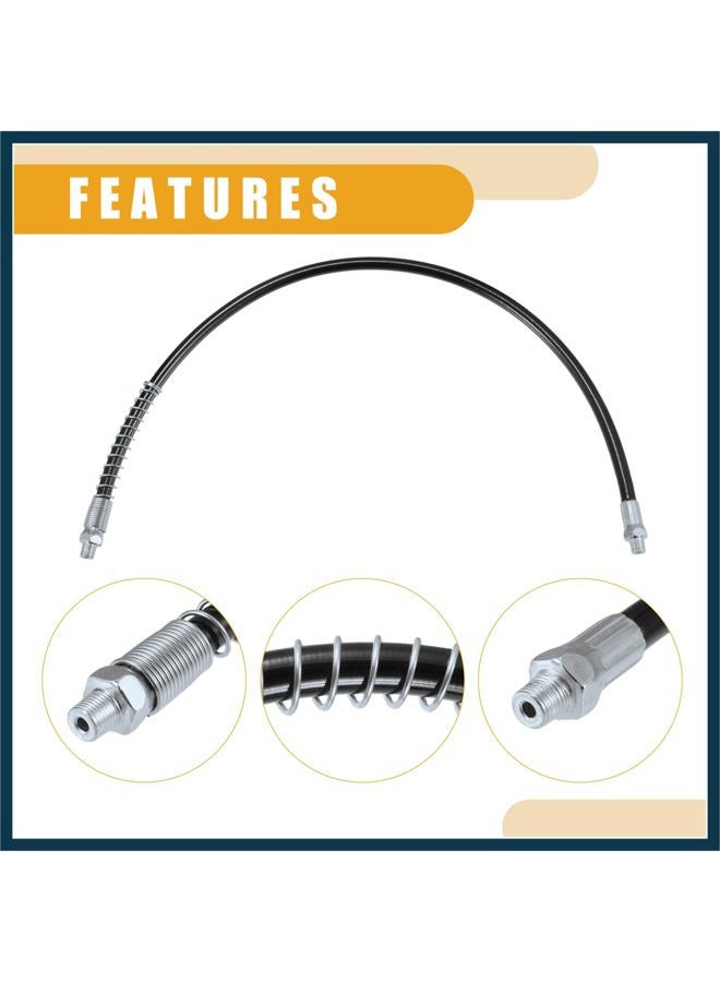 TUCKBOLD 2 Pcs 31 Inch Universal 1/8" NPT Grease Gun Flex Hose - Trailer Flex Grease Hose Extension Non-Slip - Metal Black Automotive Parts - Image 5