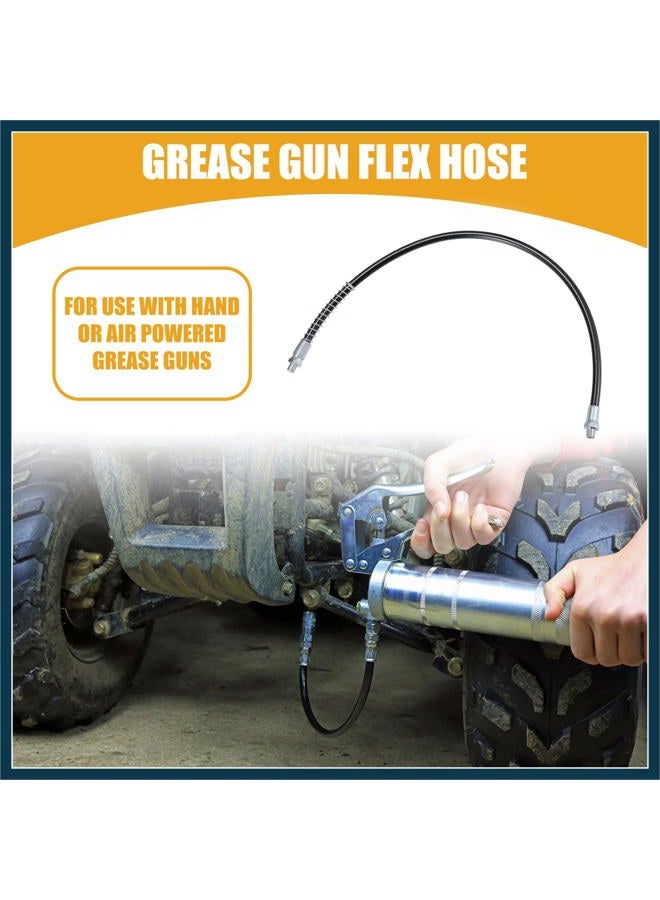 TUCKBOLD 2 Pcs 31 Inch Universal 1/8" NPT Grease Gun Flex Hose - Trailer Flex Grease Hose Extension Non-Slip - Metal Black Automotive Parts - Image 2