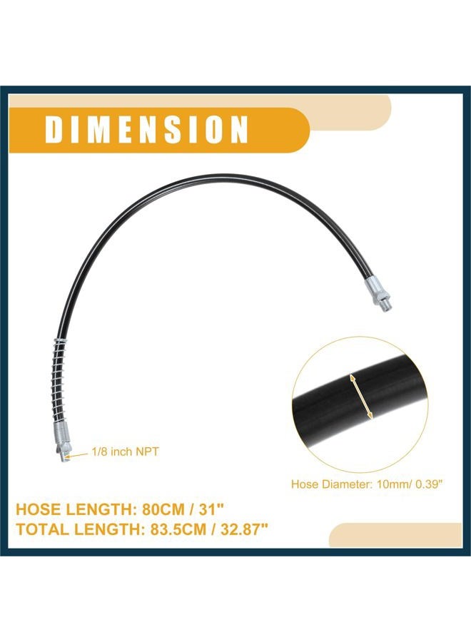 TUCKBOLD 2 Pcs 31 Inch Universal 1/8" NPT Grease Gun Flex Hose - Trailer Flex Grease Hose Extension Non-Slip - Metal Black Automotive Parts - Image 4