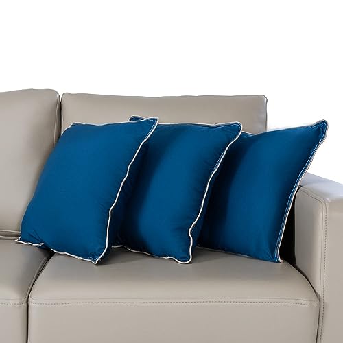 Wakefit Cushion for Sofa | Super Soft Fabric Cushion Pillow, Throw Pillow for Sofa | Premium Fresh Hollow Fibre Filling | 12x12 Inches | Dark Teal | Set of 5 - Image 4