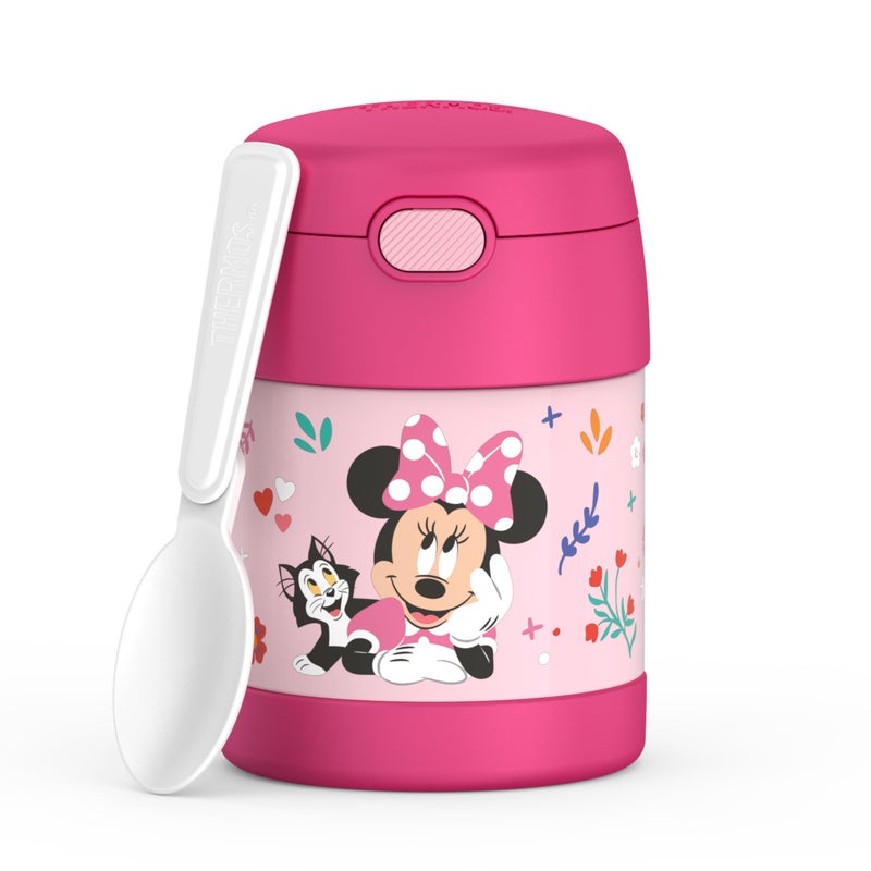 Thermos FUNTAINER Insulated Food Jar 10 Ounce Kid Friendly Food Jar with Foldable Spoon Preschool Minnie