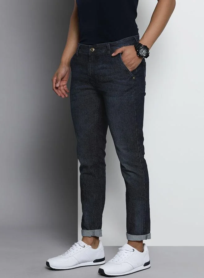 The Indian Garage Co The Indian Garage Co Men Dark Blue Mid Rise Slim Fit Solid Jeans