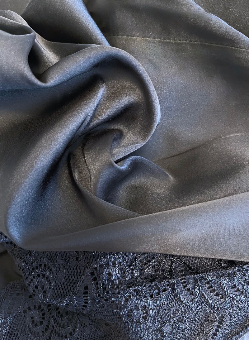 SOLOBUY Black Robe WithLlace - Image 4