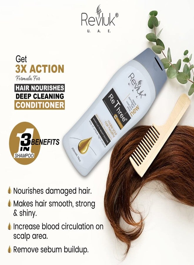 Revluk - Rethree Anti Dandruff & Hair fall Shampoo For Men & Women - Suitable For Dry Hair Scalp, Sulphate & Paraben Free 200 Ml - Image 5