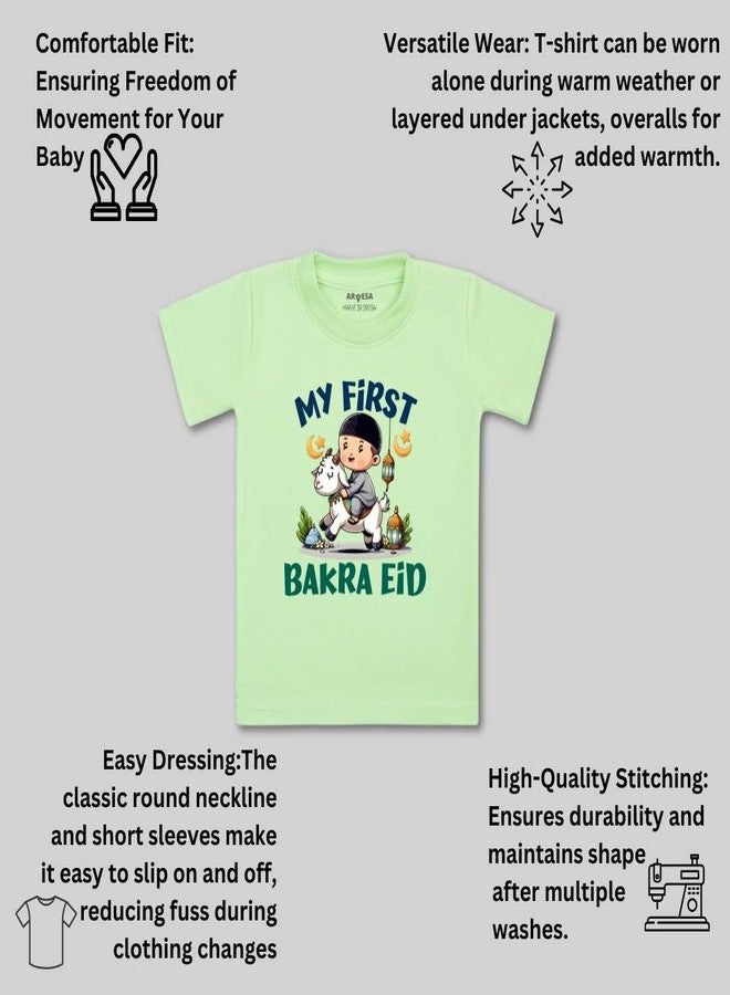 ARVESA My First Eid TS-1650 Eid Baby Tshirt for Kids Boys & Girls Half Sleeves Round Neck Clothes Tshirt for Kids Boys 1 Months to 6 Years Dress - Image 3