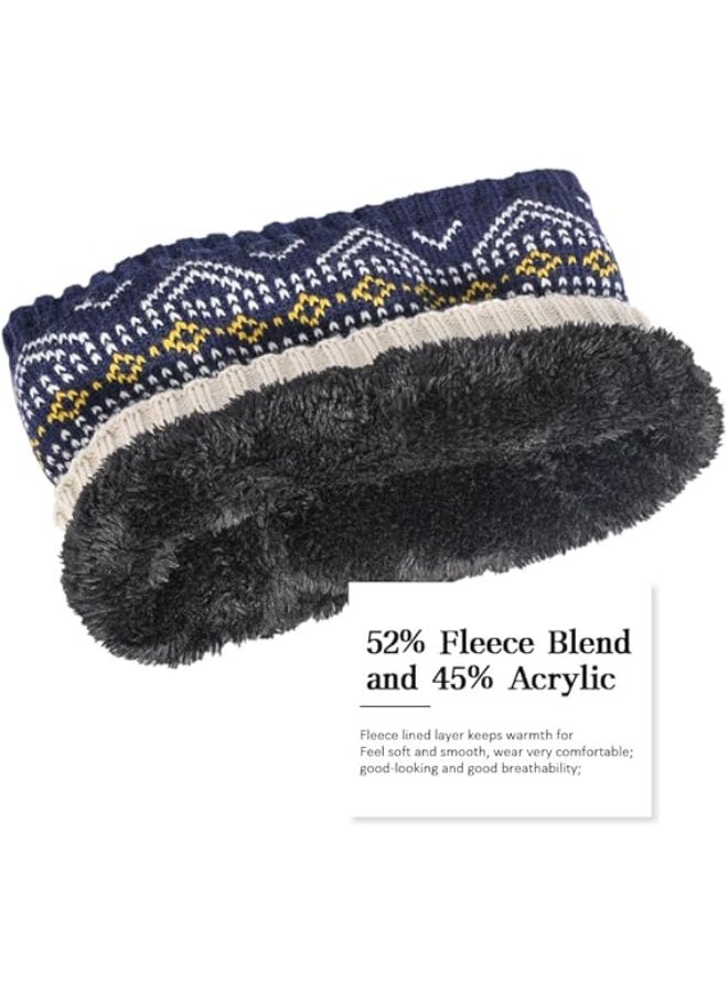 كيلا مجموعة قبعة وشاح وقفازات محبوكة للأطفال في فصل الشتاء للفتيات الصغار والأولاد مع بوم بوم، وبطانة من الصوف للأطفال، وقبعة وشاح وقفازات - Image 3