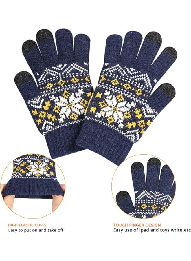 كيلا مجموعة قبعة وشاح وقفازات محبوكة للأطفال في فصل الشتاء للفتيات الصغار والأولاد مع بوم بوم، وبطانة من الصوف للأطفال، وقبعة وشاح وقفازات - Image 5