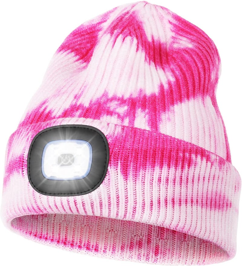 MELASA Unisex Hat with Light, USB Rechargeable Hands Free Headlamp LED Beanie, Winter Gifts for Men Dad Father Husband Him - Image 1