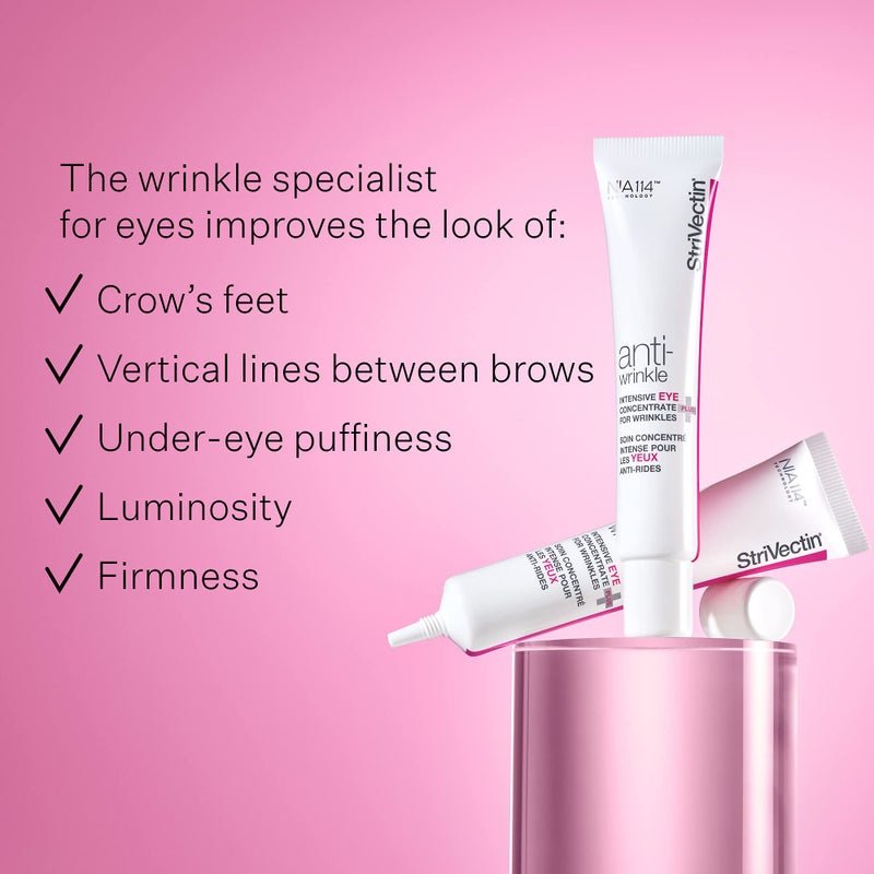 StriVectin Anti-Wrinkle Intensive Eye Cream Concentrate for Wrinkles PLUS, Targets Crow's Feet, Firmness, Puffiness & Dark Circles,White, 0.25 Fl oz (Pack of 1) - Image 2