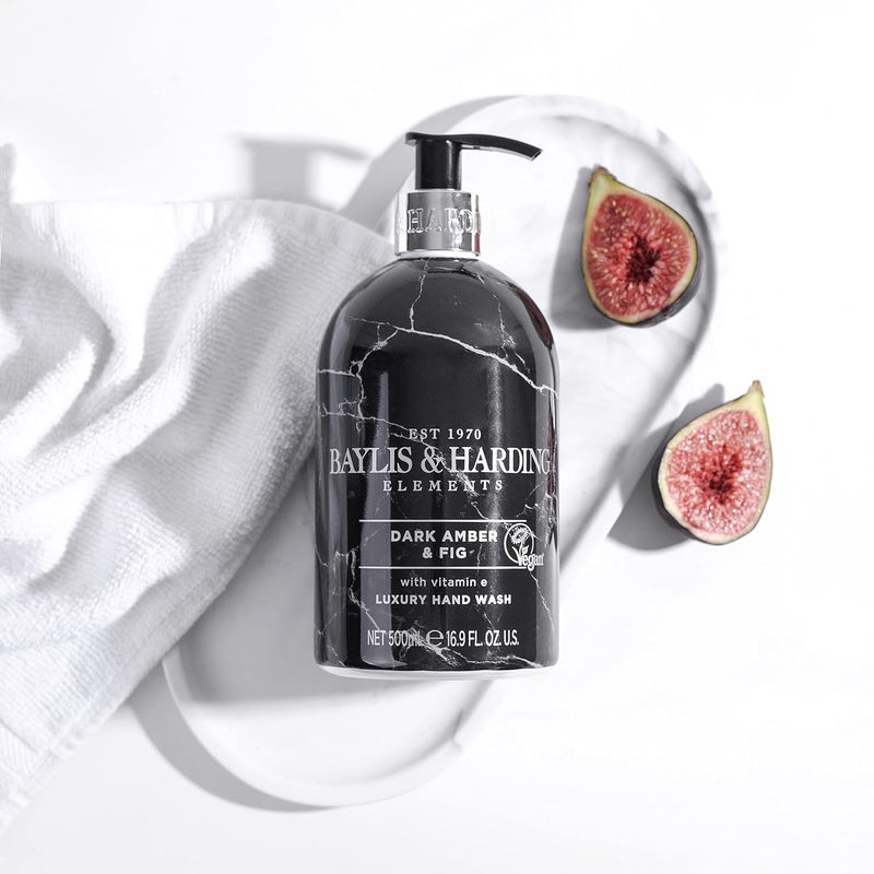 Baylis & Harding Baylis Harding Dark Amber Fig Elements Hand Wash 500 ml Pack of 1 Vegan Friendly - Image 3