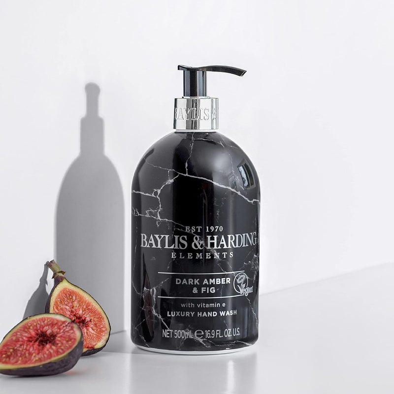 Baylis & Harding Baylis Harding Dark Amber Fig Elements Hand Wash 500 ml Pack of 1 Vegan Friendly - Image 4