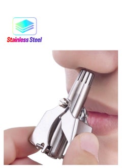 Ru syanl Nose Hair Trimmer for Men Manual Stainless Steel Washable Nasal Hair Remover  - Image 1