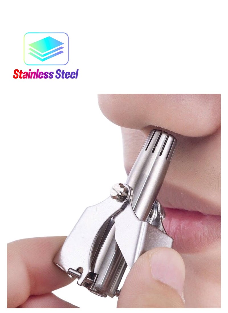 Ru syanl Nose Hair Trimmer for Men Manual Stainless Steel Washable Nasal Hair Remover  - Image 1