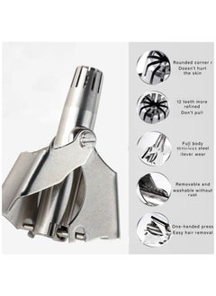 Ru syanl Nose Hair Trimmer for Men Manual Stainless Steel Washable Nasal Hair Remover  - Image 4