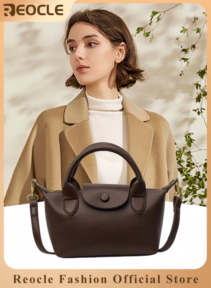 REOCLE Women's Shoulder Bag Vegan Leather Crossbody Bag with Removable Strap & Premium Fabric Vintage Crossbody Bag Purses 