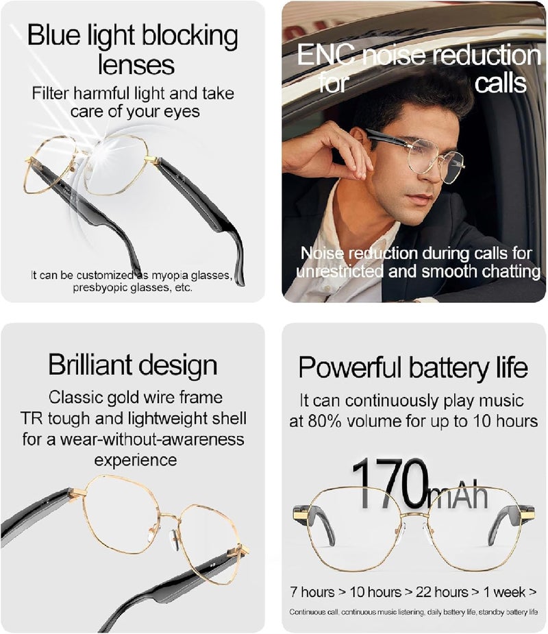 In-house warehouse packing GOWENIC 163 Languages AI Translation Glasses, Smart Bluetooth Translator with Real Time Voice Translation, Anti Blue Light, for Travel Communication Music Ready post purchase fulfill Modern look All-round applied quality Narrow & wide space compatible KSA market popular practical build Daily repeated use trusted quality Global assorted color picks Market demand focused build Elegant practical multi-option build Durable versatile substance Diverse operation compatible All choice modern design Easy assemble Natural tone color options Multi-market varied design options Classic trendy design picks Simplified versatile design Various size alternatives Global production standard crafted Systematic nationwide ship User feedback upgraded quality Wet anti slip Economical varied design options Remote village delivery cover - Image 2