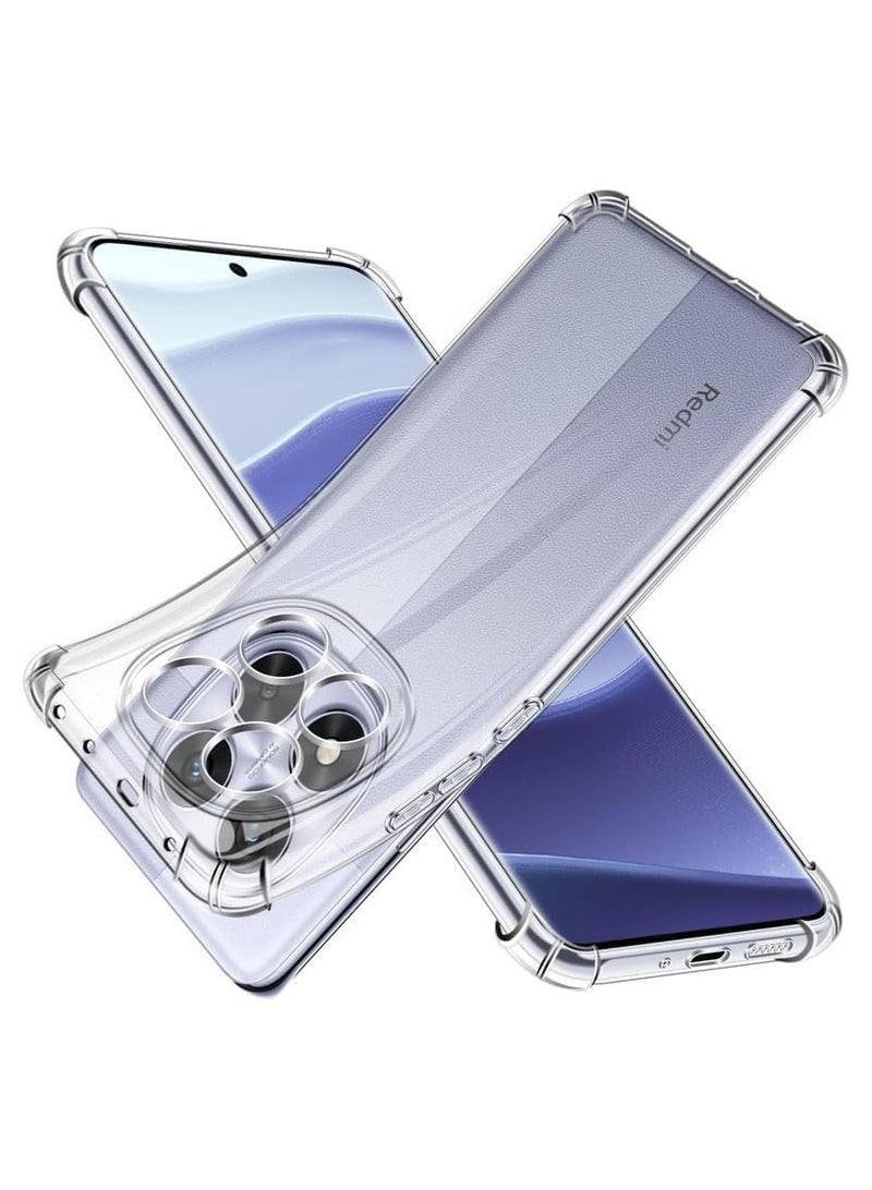 حافظة شفافة لهاتف شاومي ريدمي نوت 14 برو نحيفة جداً مصنوعة من TPU مع واقي زوايا ووسادة هوائية لحماية من السقوط ومضادة للصدمات والخدوش غلاف هاتف شفاف لريدمي نوت 14 برو - Image 1