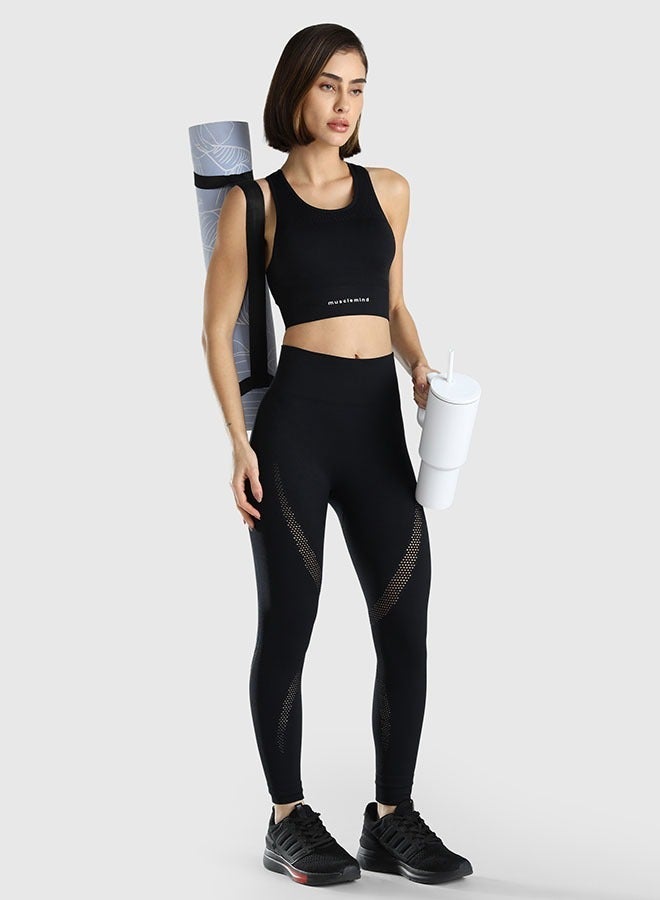 ماسلميند حمالة صدر رياضية سلسة مع دعم للوضعية ومضادة للروائح ومضادة للميكروبات، قماش شبكي فائق النعومة سريع الجفاف - Image 4