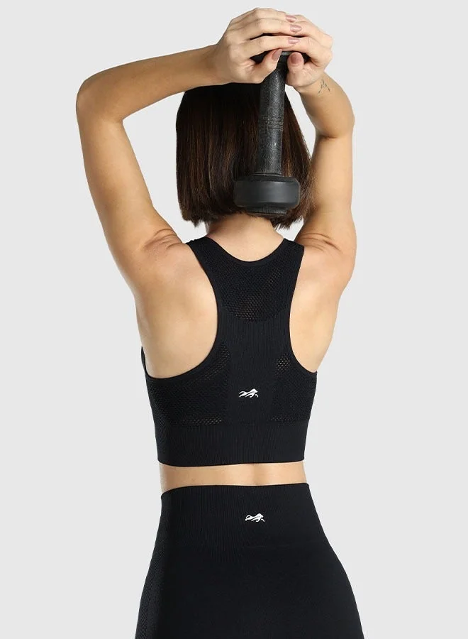 Musclemind black Seamless Sports Bra for Women | Best Price UAE