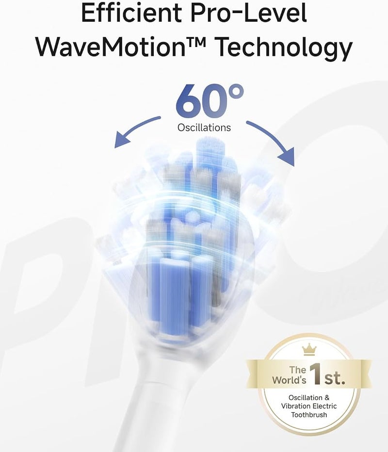 Laifen Wave Pro Sonic Electric Toothbrush for Adults – 2026 Model, 60° Oscillations for Ultra-Clean, Smart App, 70-Day Battery, 2 Brush Heads, IPX8 Waterproof (Black ABS) - Image 2