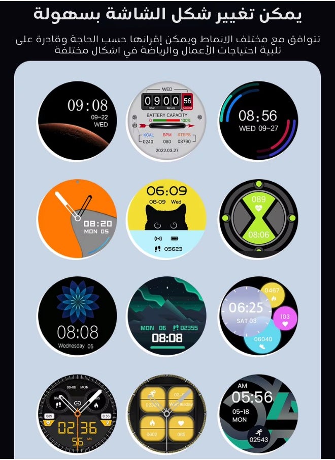 AOLON GTR Smart Watch Bluetooth Talk Heart Rate Blood Pressure DIY Wallpaper Sports Waterproof Smart Watch Blue  - Image 5
