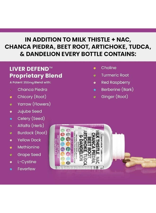 Clean Nutraceuticals Milk Thistle 3000mg NAC Chanca Piedra 2000mg Beet Root 2000mg Artichoke 2000mg Dandelion Root 1000mg - Liver Cleanse Detox & Repair Supplement Plus TUDCA Choline and Ginger - Made in USA 60 Caps - Image 4