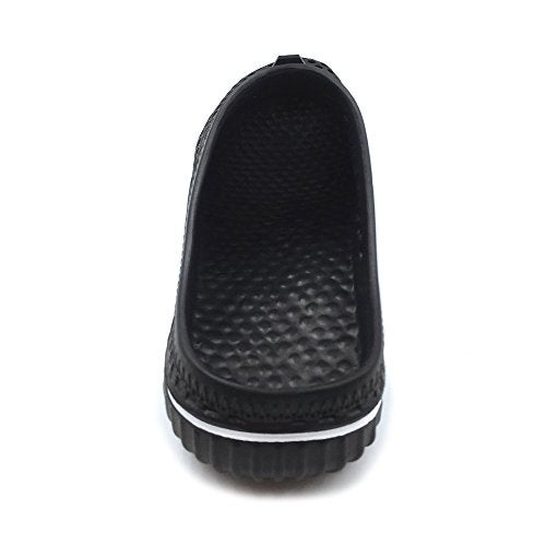 Amoji Garden Clogs Shoes Shower Sandals Yard Beach Plastic Rubber Summer 1702 Black Size 8 Womenn/6 Men - Image 4