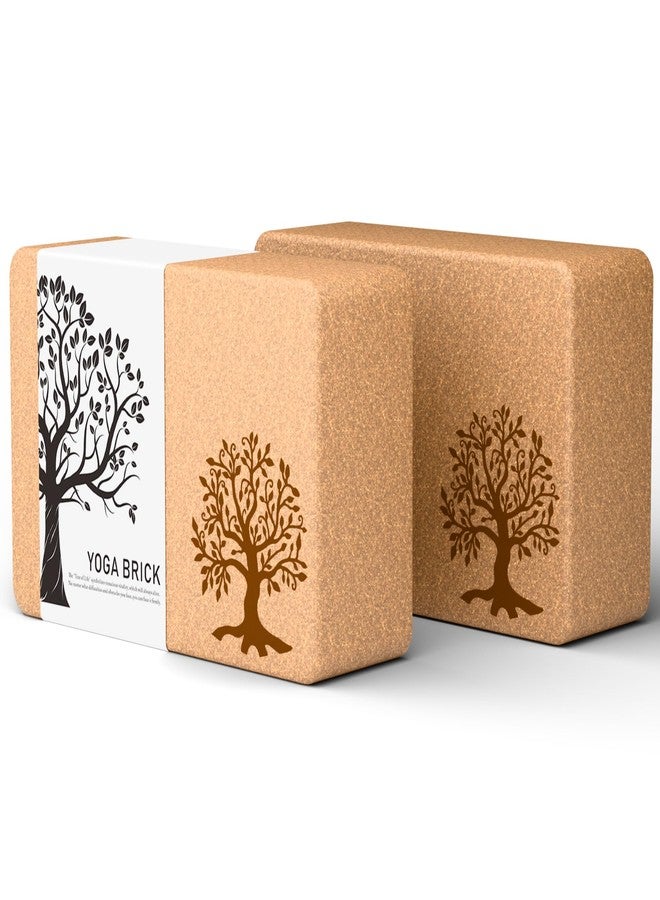 TSYPAIRS Cork Yoga Blocks 2 Pack Set, Natural Cork Soft Non-Slip Yoga Blocks, High Density & Eco Friendly Yoga Accessories for Women| Men, Ideal for Yoga, Pilates, Stretching and Toning - Image 1