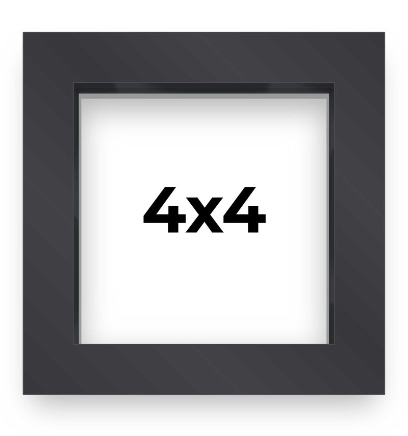 The Simple Things 4x4 Small Shadow Box Picture Wooden Frame with White Acid-Free Backing UV Acrylic & Hanging Hardware - With 3/4" Usable Depth - Image 1
