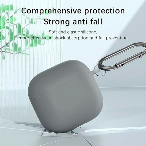 Brain Freezer Soft Silicon Cover 4th Generation Case, Compatible with AirPods 4 Gen (2024) (USB-C) with Carabiner (Device Not Included) Black - Image 2
