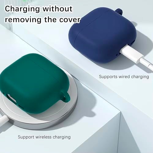Brain Freezer Soft Silicon Cover 4th Generation Case, Compatible with AirPods 4 Gen (2024) (USB-C) with Carabiner (Device Not Included) Black - Image 3