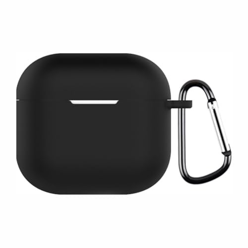 Brain Freezer Soft Silicon Cover 4th Generation Case, Compatible with AirPods 4 Gen (2024) (USB-C) with Carabiner (Device Not Included) Black - Image 1