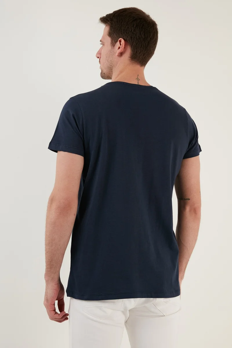 بوراتي Cotton Slim Fit Crew Neck Written T Shirt Men's T SHIRT 541ENJOY