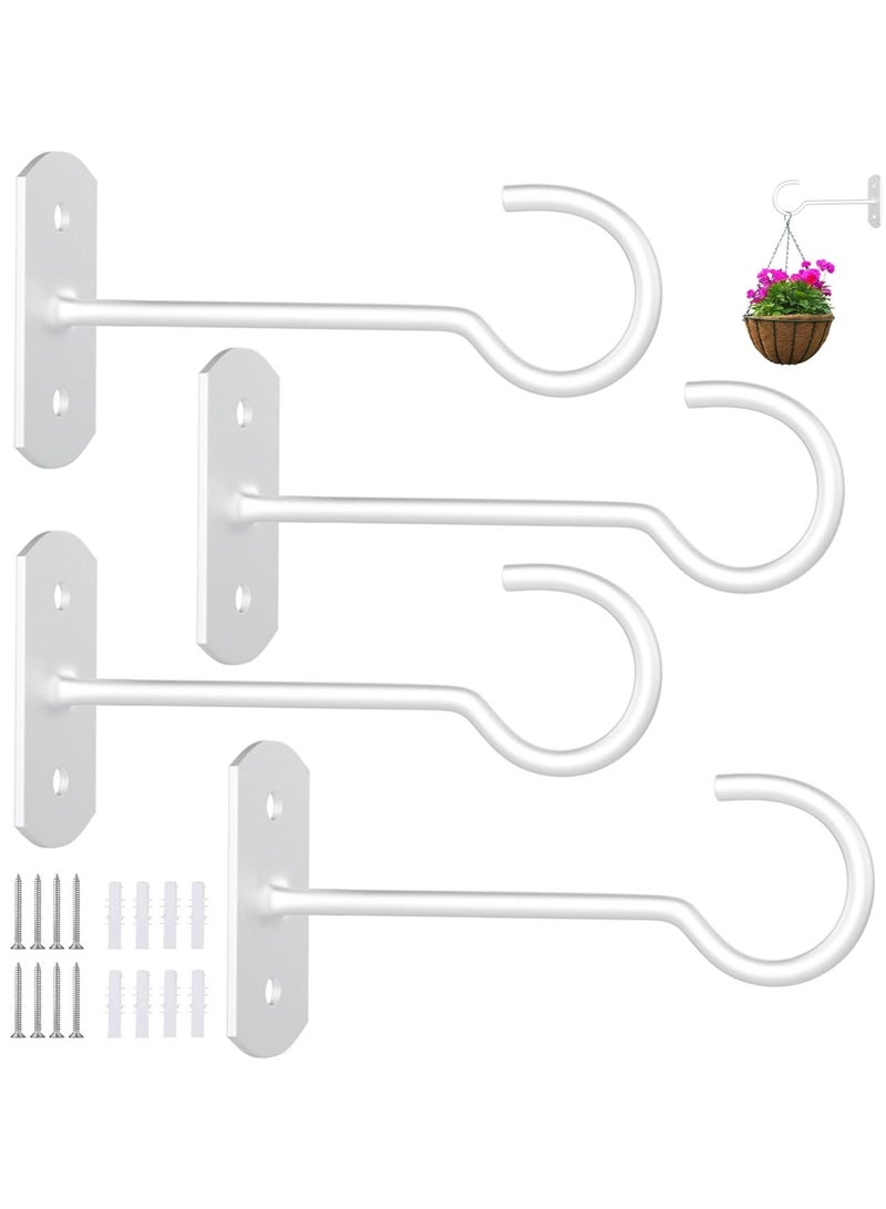 KASTWAVE 4Pack Hanging Plant Bracket, 6inch Metal Plant Hook Shepherds Hook Decorative Wall Plant Hanger for Hanging Lanterns Bird Feeder Flower Basket Home Decor - Image 1