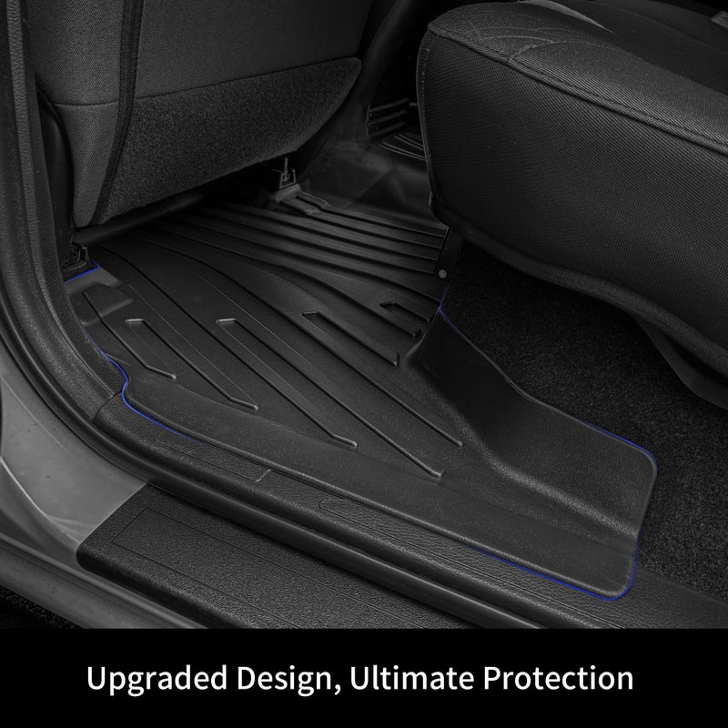 OEDRO Floor Mats Fit for Toyota Tacoma 2024 2025 2026 Double Cab Auto Trans (NOT for Hybrid), Custom TPE All Weather Floor Liners for Tacoma TRD/SR/SR5/limited Car Front&Rear 2 Row Mats - Image 3