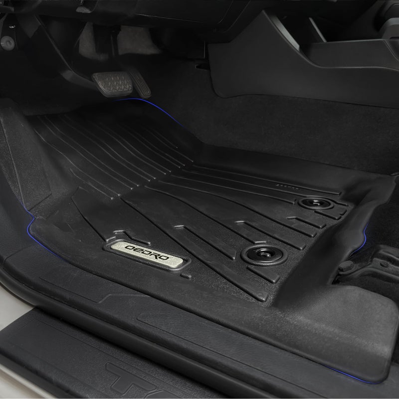 OEDRO Floor Mats Fit for Toyota Tacoma 2024 2025 2026 Double Cab Auto Trans (NOT for Hybrid), Custom TPE All Weather Floor Liners for Tacoma TRD/SR/SR5/limited Car Front&Rear 2 Row Mats - Image 2